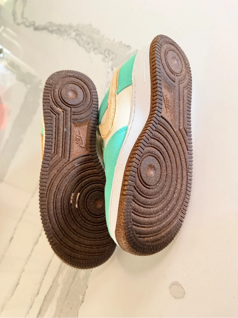 Nike Mint Green and Cream Sneakers - Pineapple leather - vegan